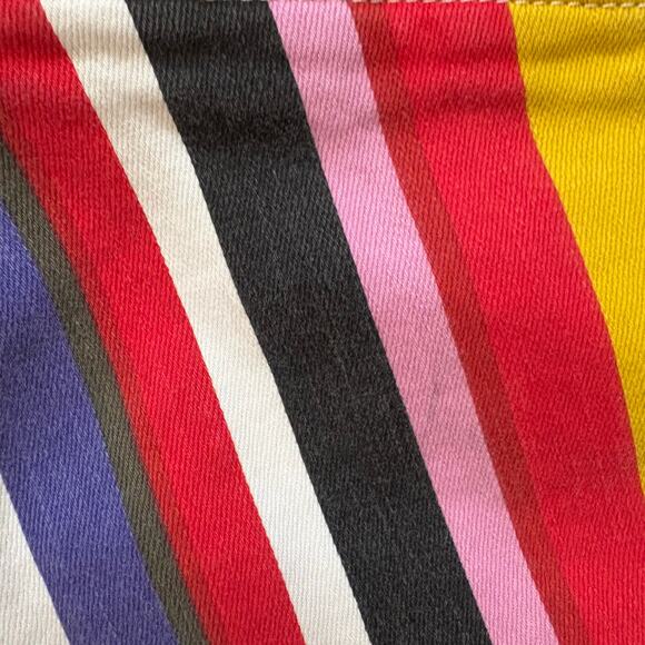 Express multicolor striped extra high waisted ruffle trim stretch shorts SIZE 8 - Picture 4 of 5